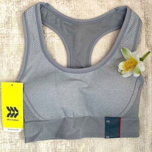 👚All in Motion by Target Grey Seemless Racer Sports Bra Sz XS NWT